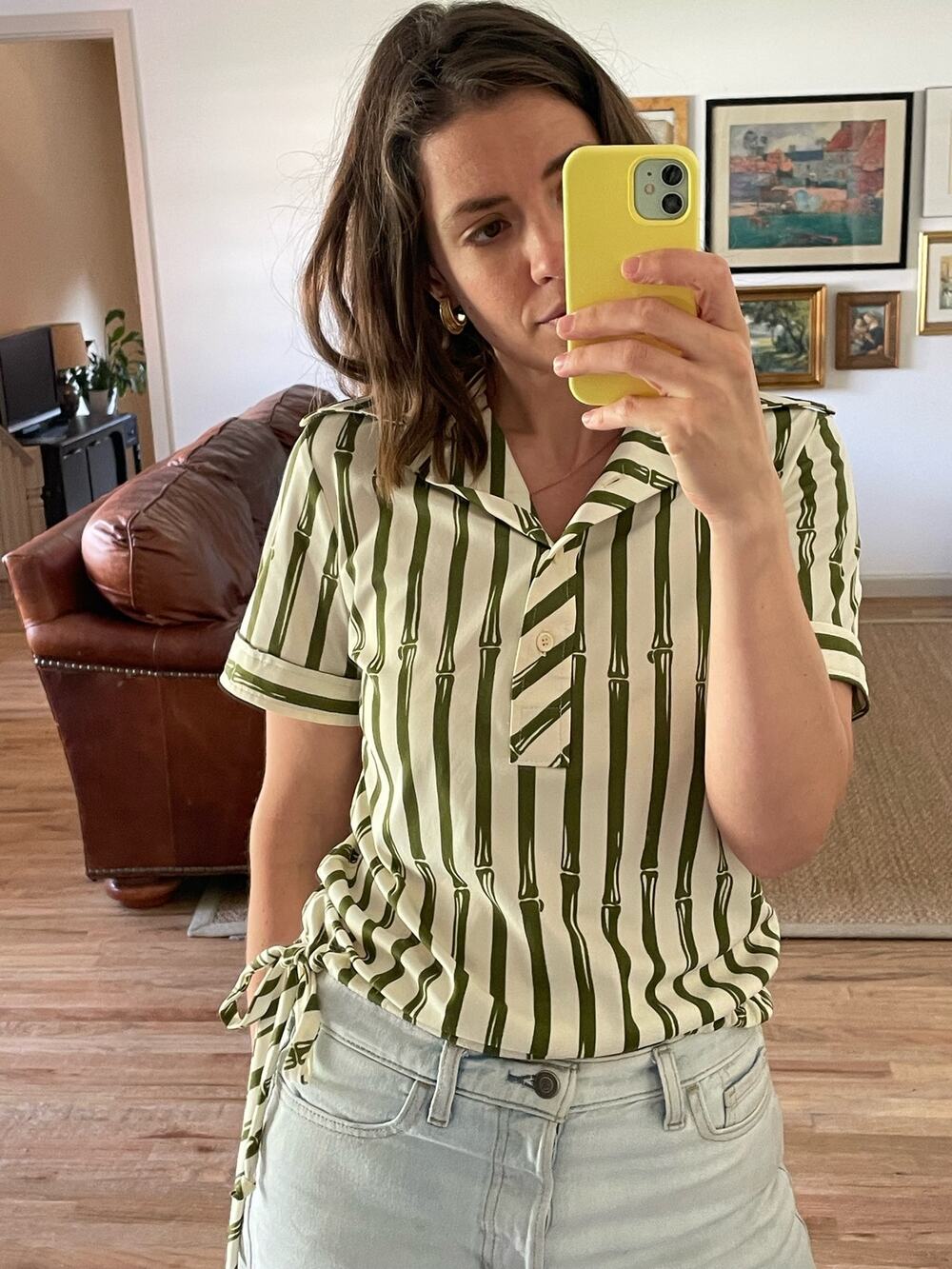Vintage Lanvin Bamboo Printed Blouse
